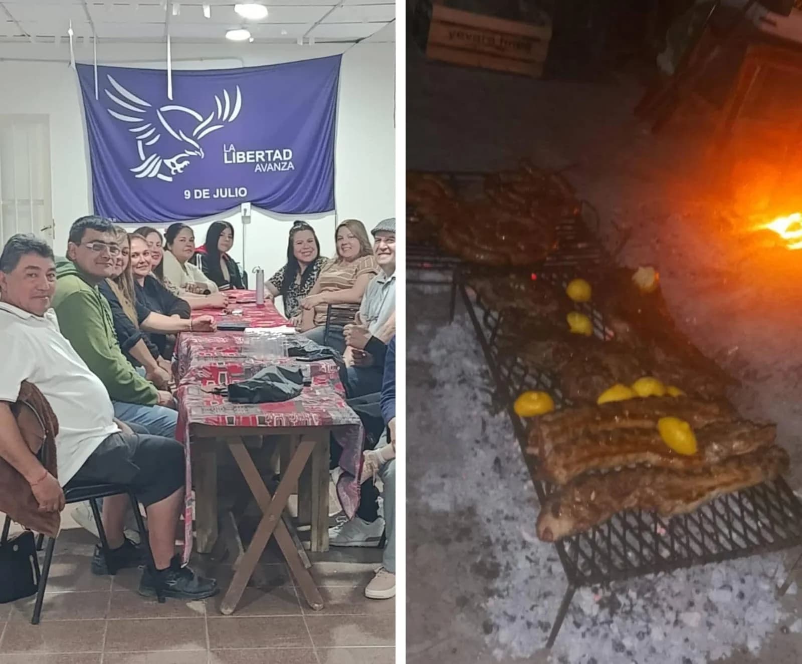 Con un gran asado, los militantes de la Libertad Avanza 9 de Julio, le brindaron una sorpresa a la candidata a intendente Liliana Allende